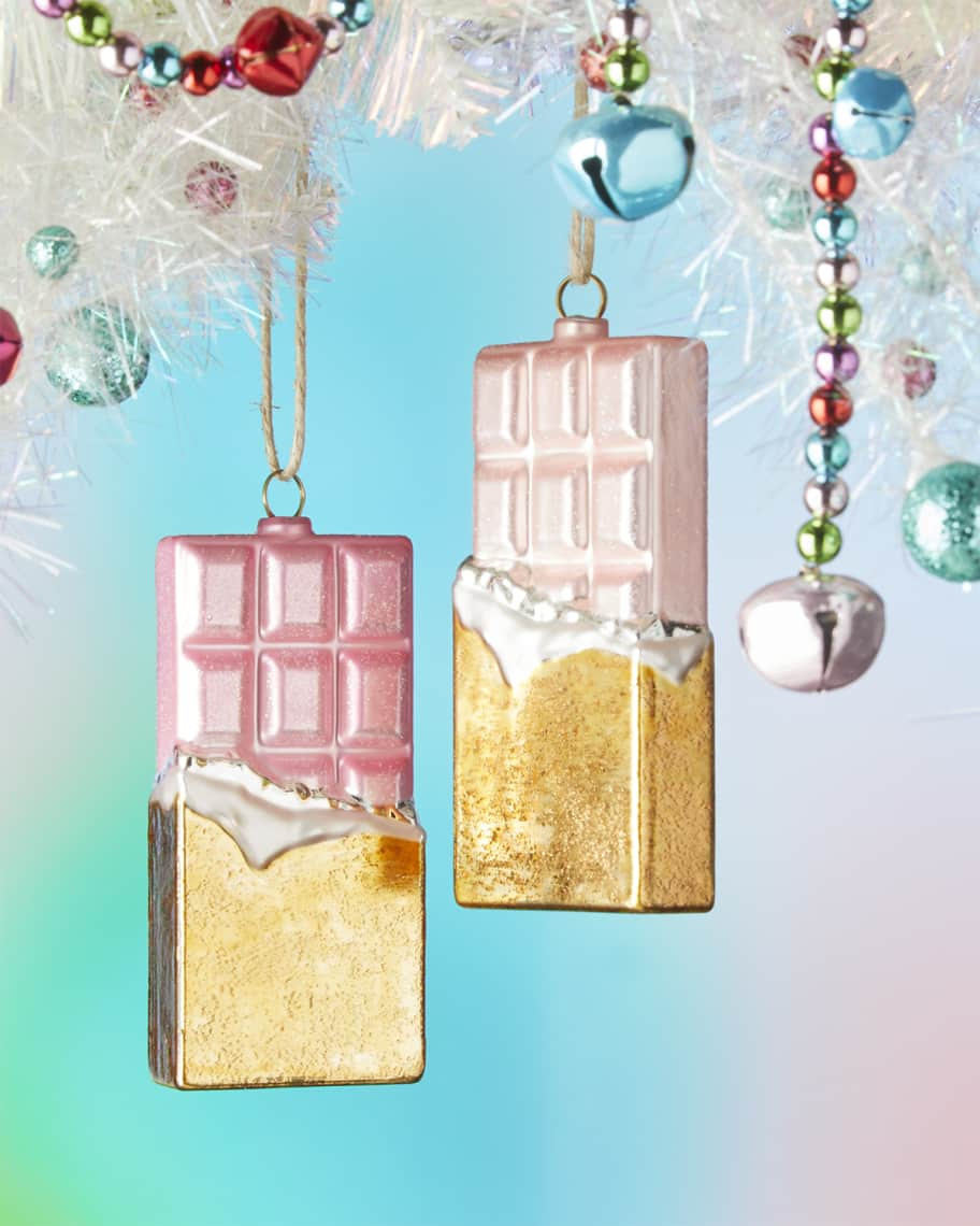 Glitterville Chocolate Bar Christmas Ornaments, Set of 2 | Neiman Marcus