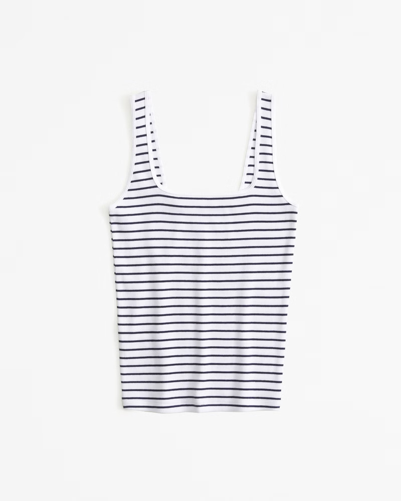 Women's Essential Tuckable Squareneck Rib Tank | Women's Clearance | Abercrombie.com | Abercrombie & Fitch (US)