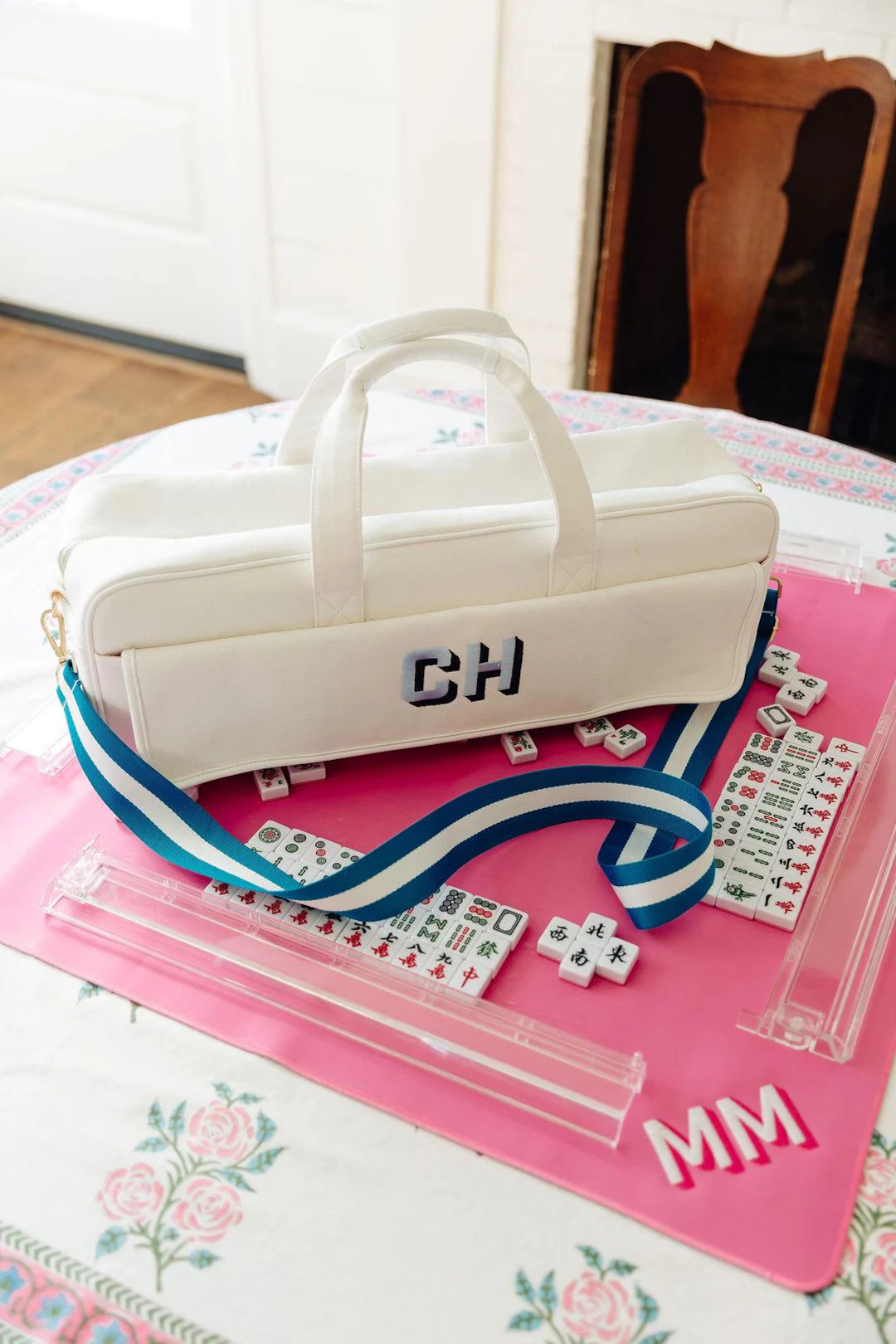 Embroidered Mahjong Carryall Tote // Large Mahjong Bag, Travel Tote, Mahjong Tile Bag, Mahjong Lo... | Etsy (US)