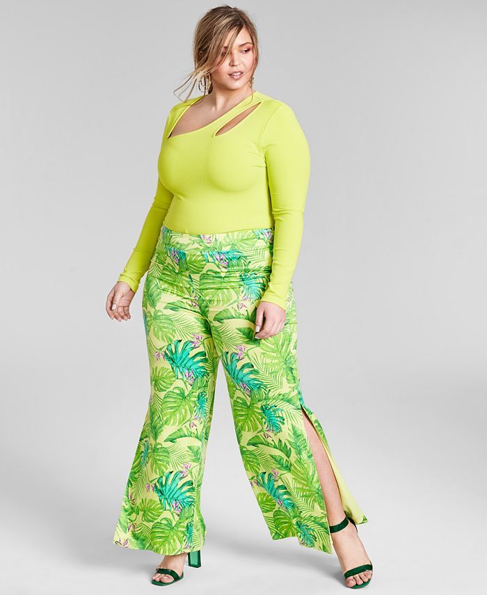 Trendy Plus Size Side Slit Pants, Created for Macy's | Macys (US)