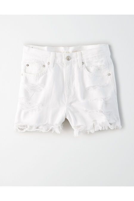 AE Super High-Waisted Denim Festival Short Women's White 6 | American Eagle Outfitters (US & CA)