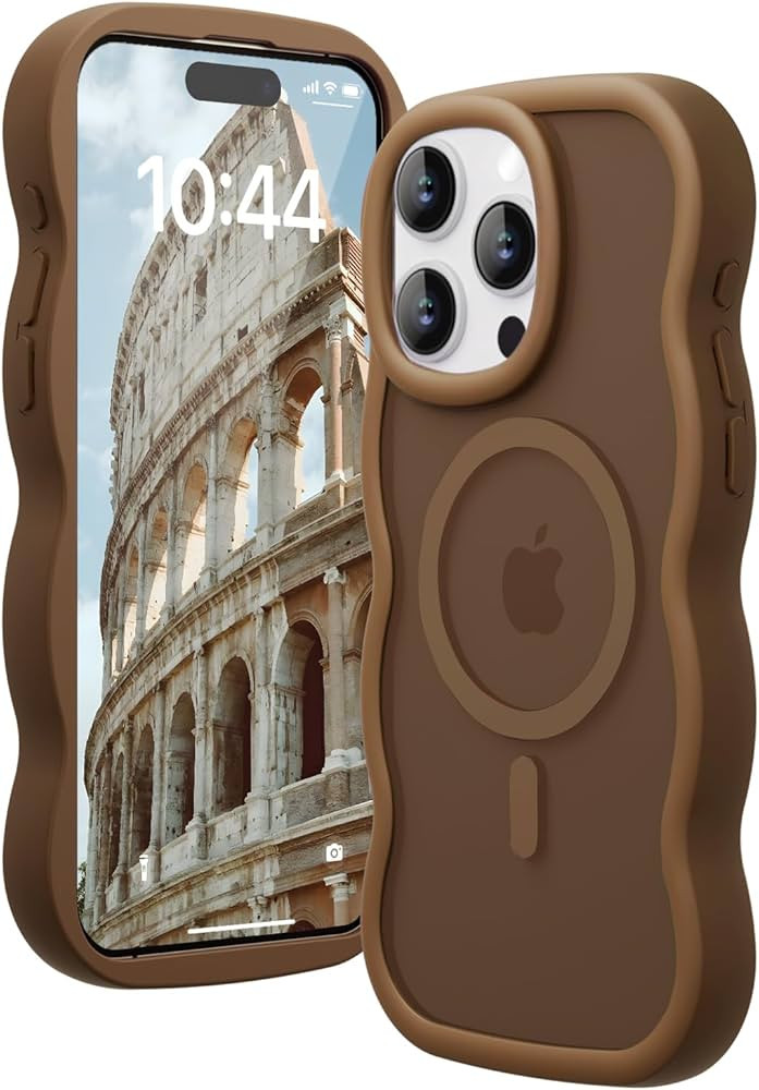 Magnetic for iPhone 15 Pro Max Case, Compatible with Magsafe Wavy Frame Cute Translucent Matte Ha... | Amazon (US)