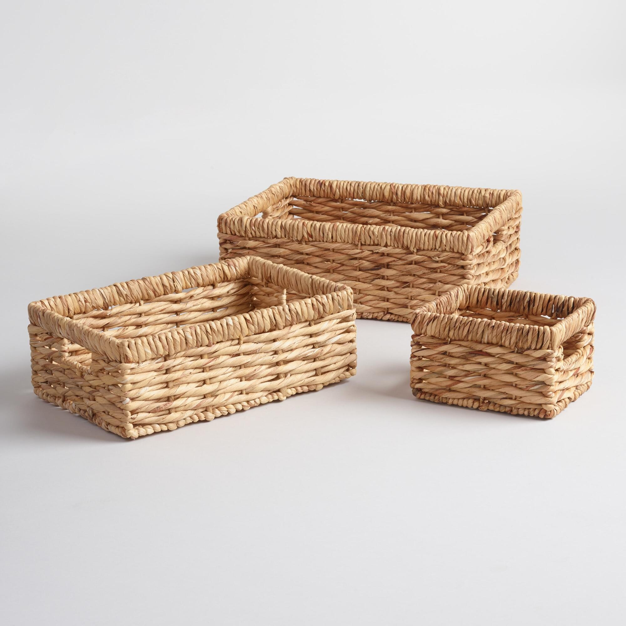 Natural Hyacinth Rectangular Nora Baskets - Natural Fiber - Small,setof2 by World Market Small,setof2 | World Market