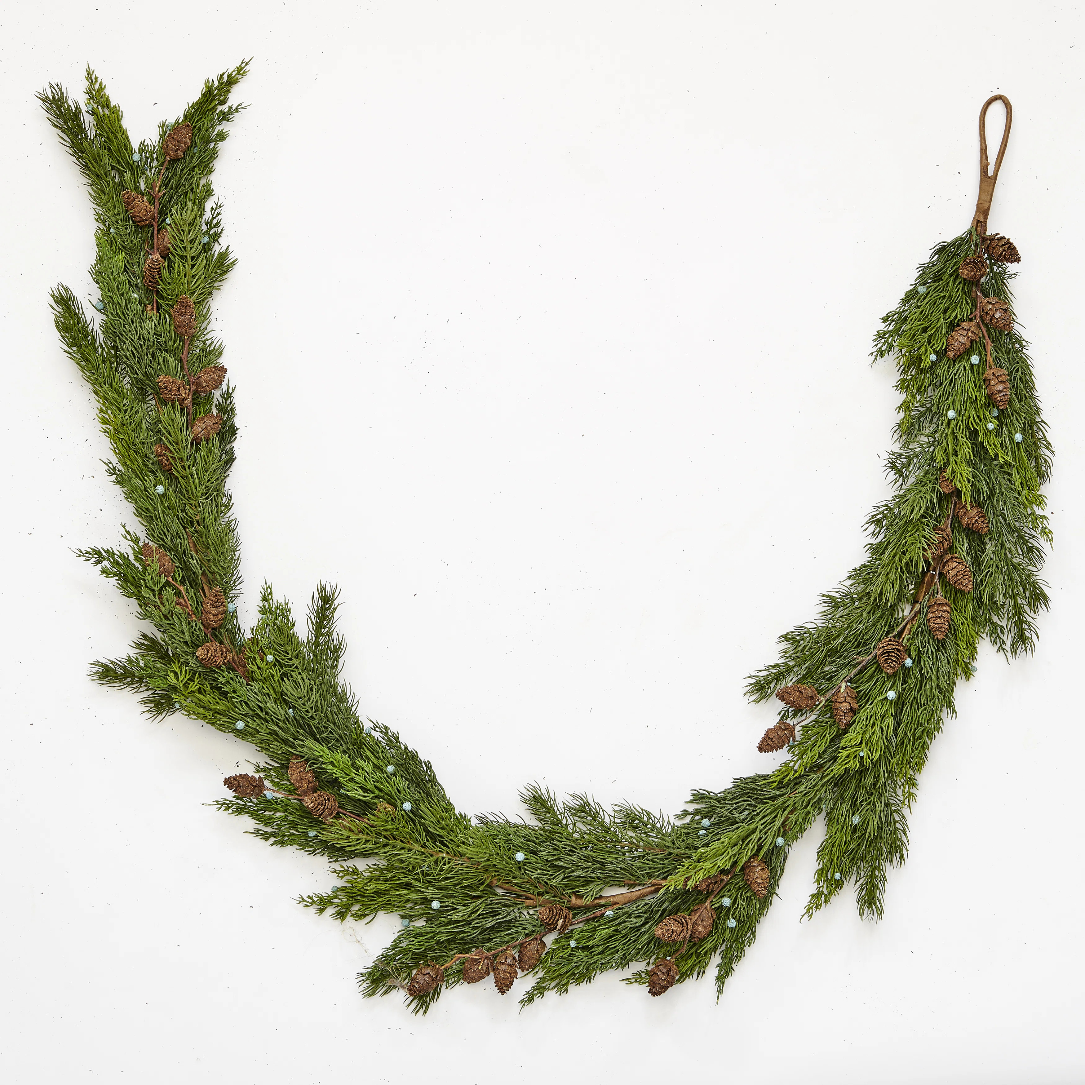 69" Faux Juniper with Seed Cone Garland | Wayfair North America