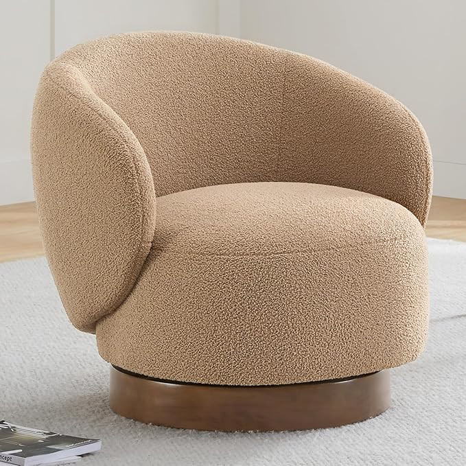 KISLOT Swivel Accent Chair Round Barrel Armchair Upholstered Performance Fabric for Living Room B... | Amazon (US)