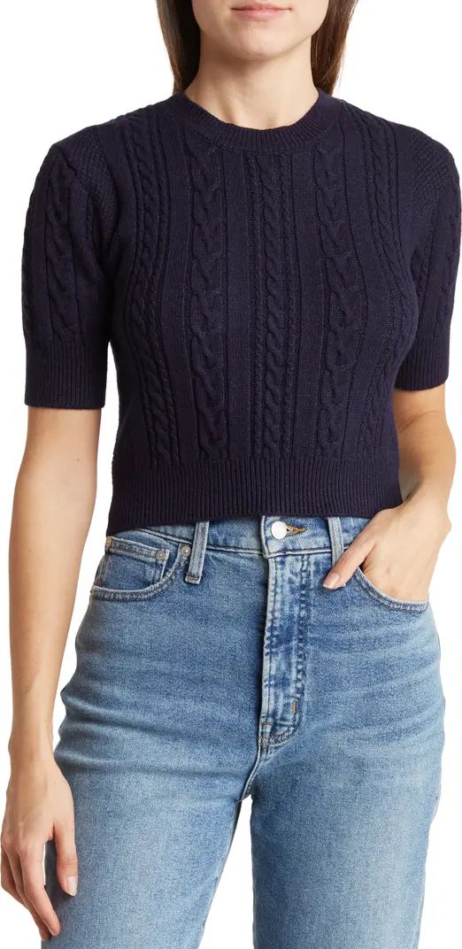 Elys Short Sleeve Cable Knit Sweater | Nordstrom Rack