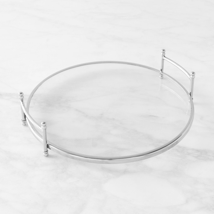 Stainless-Steel & Glass Round Tray | Williams-Sonoma