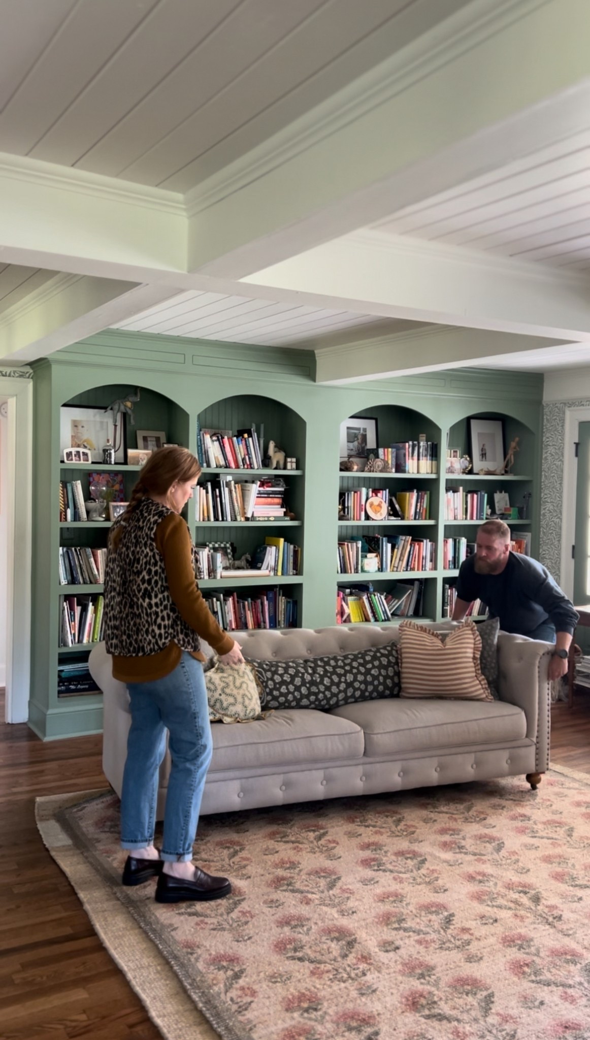 Chris Loves Julia x Loloi beautiful new collab on Amazon. A cozy and warm refresh for our living room. Pillows and rugs in rich earthy colors. Fall outfit on heavy rotation. L.L. Bean basics sezane loafers cutie leopard vest

#LTKSeasonal #LTKStyleTip #LTKHome