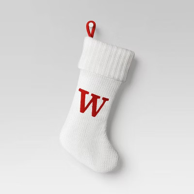 Knit Monogram Christmas Stocking White W - Wondershop™ | Target