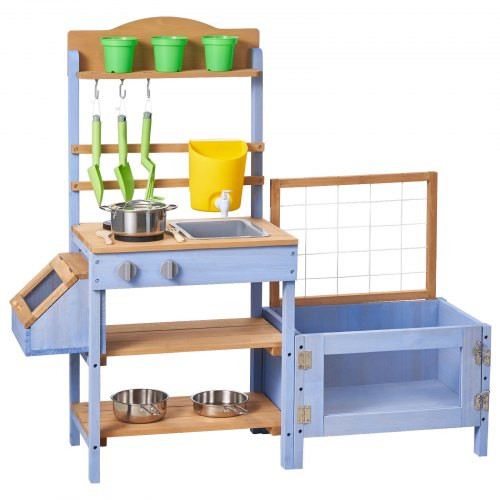 VEVOR Mud Kitchen, Outdoor Mud Kitchen for Kids, Wood Outdoor Play Kitchens with Planting Box, Cr... | Vevor US