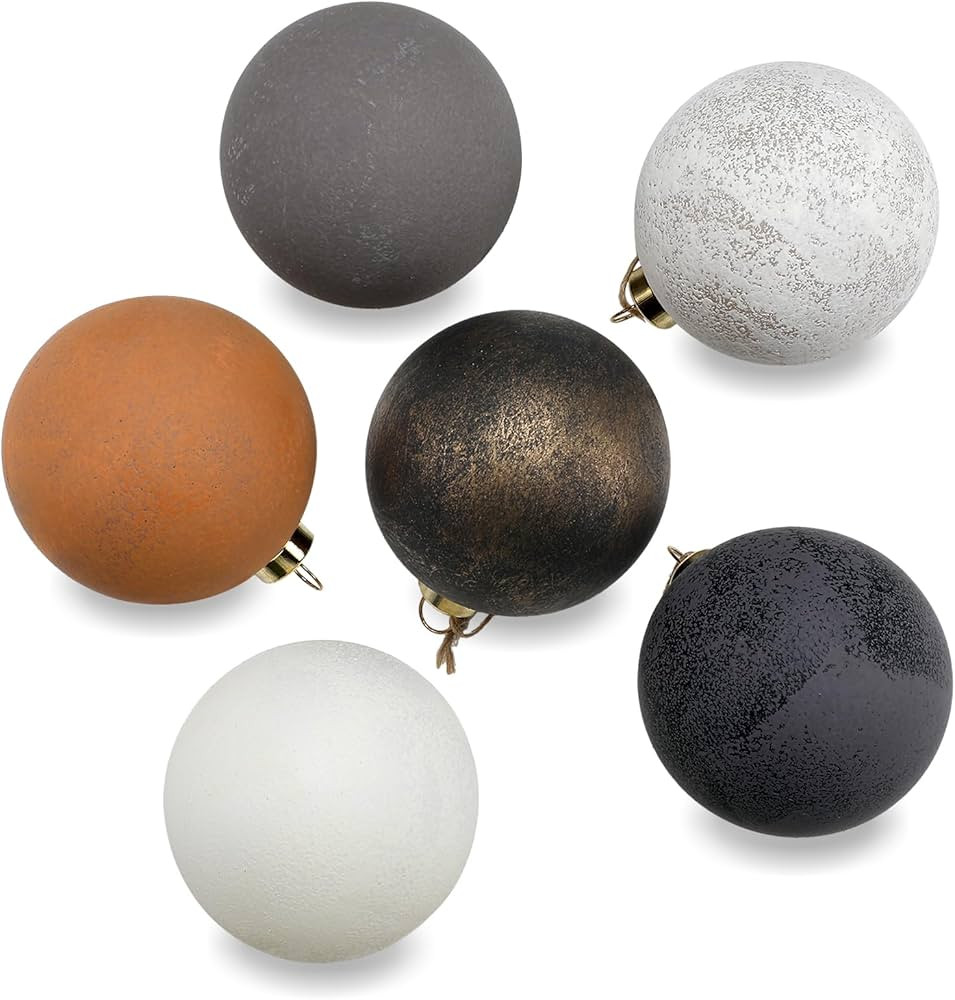 Poen 12 Pack Christmas Textured Ornaments, Textured Christmas Tree Ball Decorations Holiday Matte... | Amazon (US)