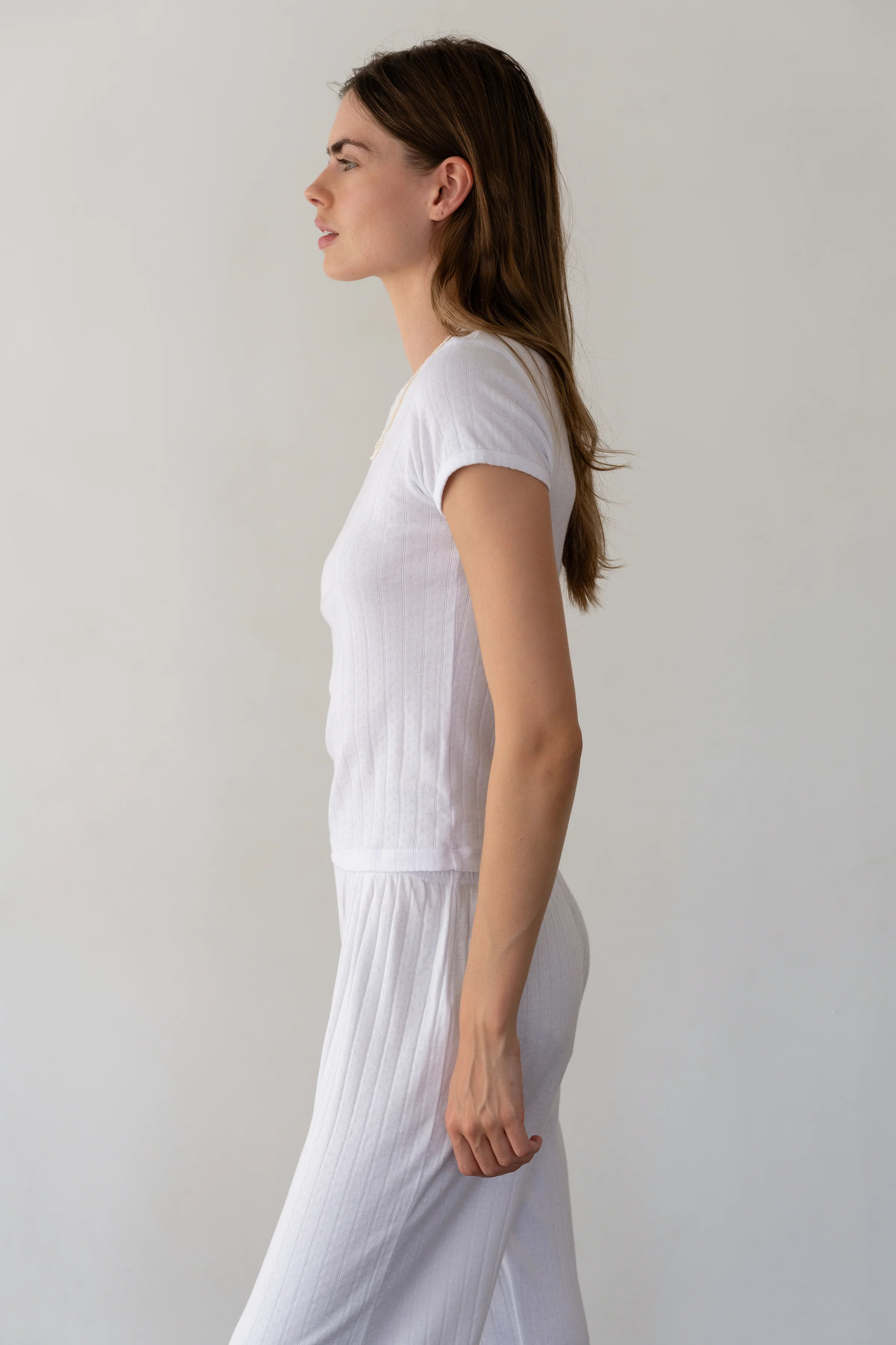 Powder Pointelle Baby Tee – DONNI. | 100% Organic Cotton | DONNI.