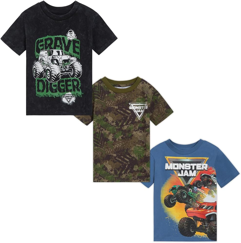 Monster Jam Boys' 3-Pack T-Shirt Set Toddler to Big Kid | Amazon (US)