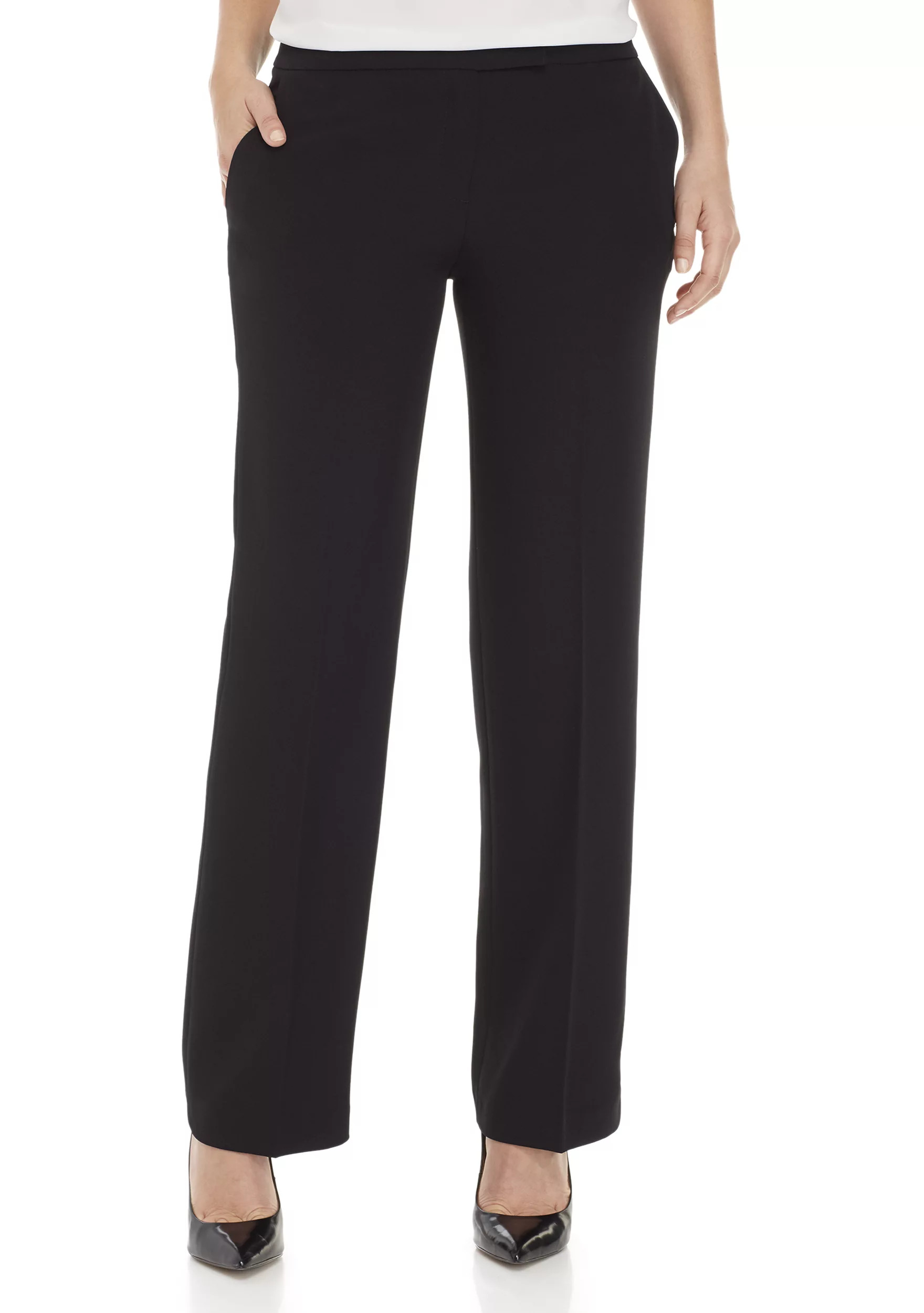 Petite Stretch Crepe Tab Front Trouser Pants | Belk
