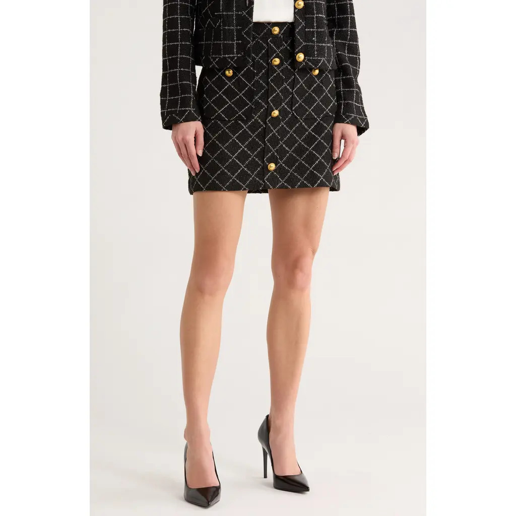 Ted Baker Brenton Tweed Miniskirt in Rich Black at Nordstrom Rack, Size Small | Nordstrom Rack