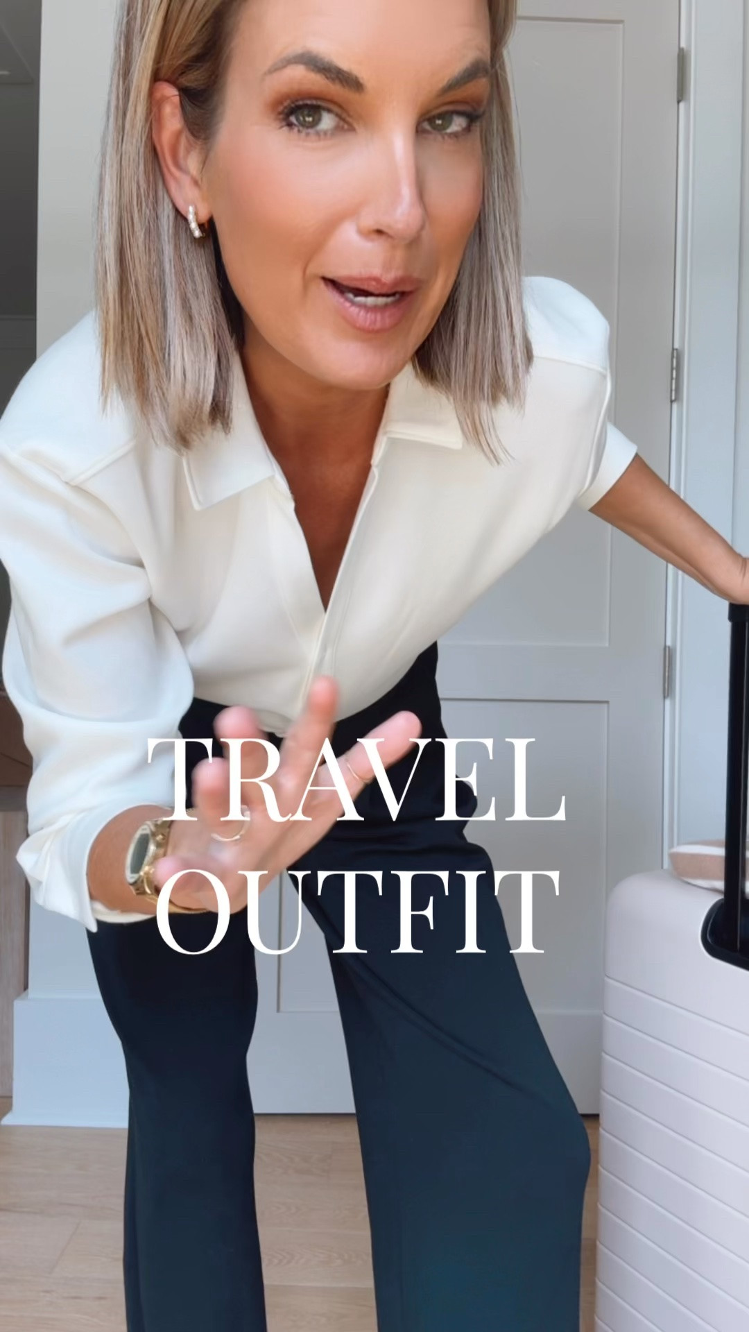 Use my new customer discount code RACHELXSPANX for 15% off full priced items on the spanx website. These pants run long! I am 5’11” wearing small tall and small in the shirt. If between sizes go up on the shoes. I have my usual size.  Travel outfit.

#LTKTall #LTKSaleAlert #LTKTravel