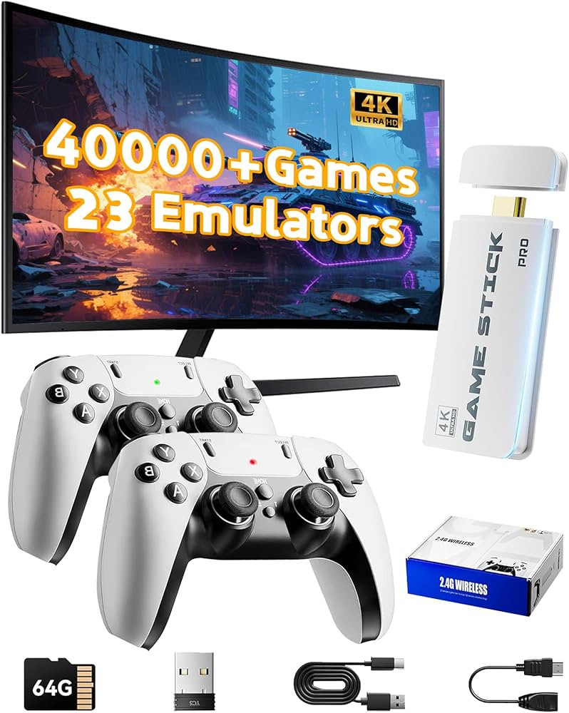 2026 Upgraded Retro Gaming Console Stick Pro, Video Games Stick with 4K HDMI Built-in 23 Emulator... | Amazon (US)