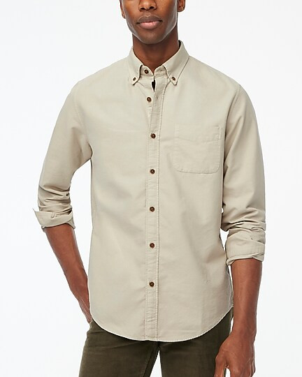 Slim untucked garment-dyed oxford shirt | J.Crew Factory
