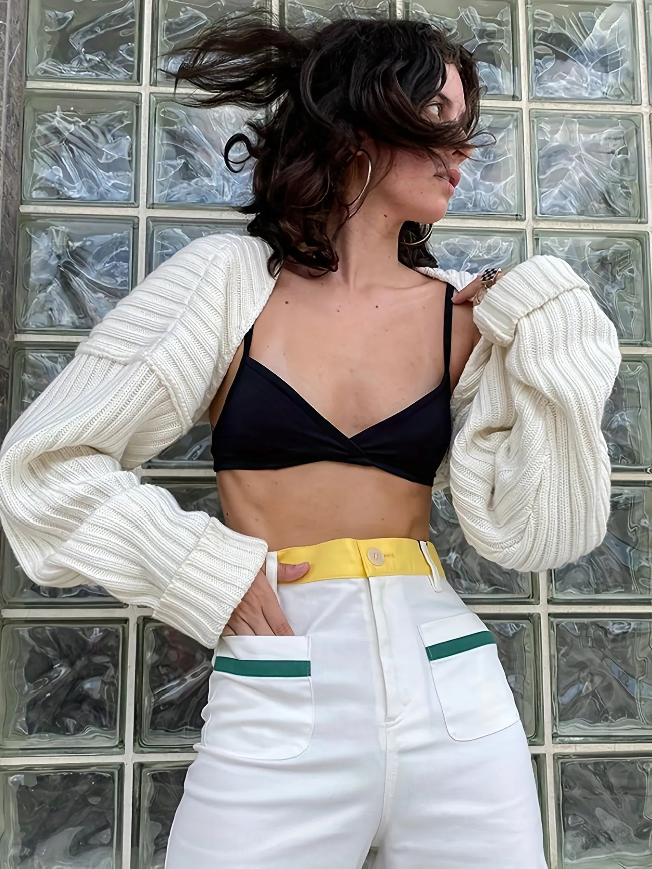 Solid Open Front Crop Cardigan, Y2K Long Sleeve Cardigan For Spring & Summer, Women's Clothing | Temu Affiliate Program