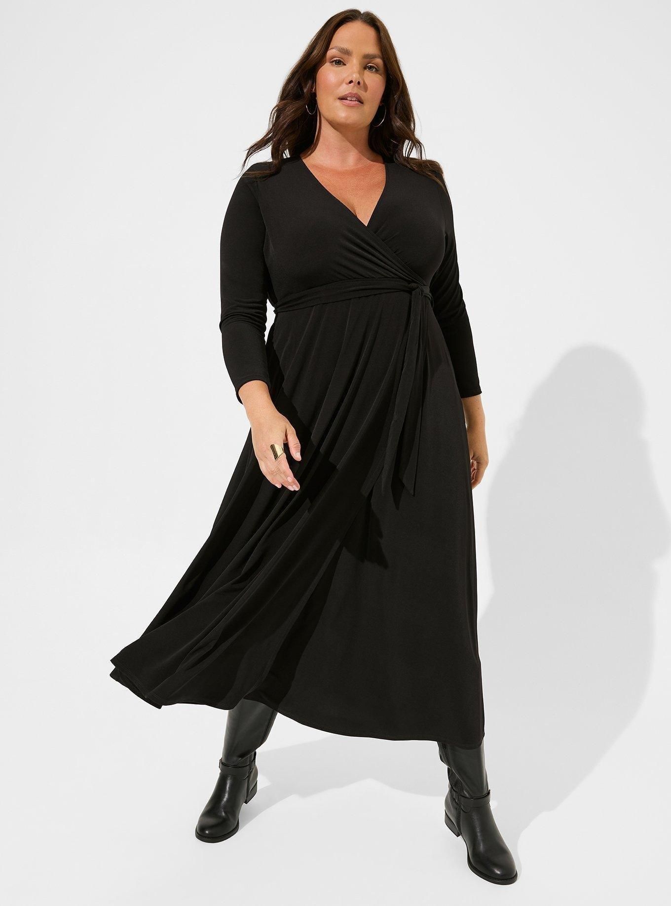 Maxi Studio Knit Surplice Wrap Dress | Torrid (US & Canada)