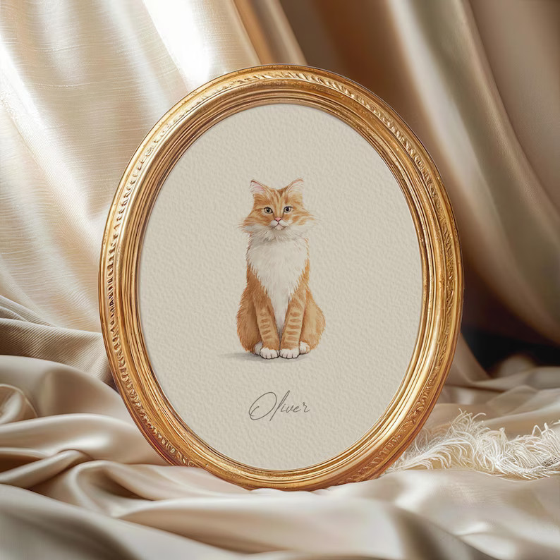 Custom Watercolor Pet Portrait: Dog & Cat Painting, Hand Drawn Art Print - Etsy | Etsy (US)