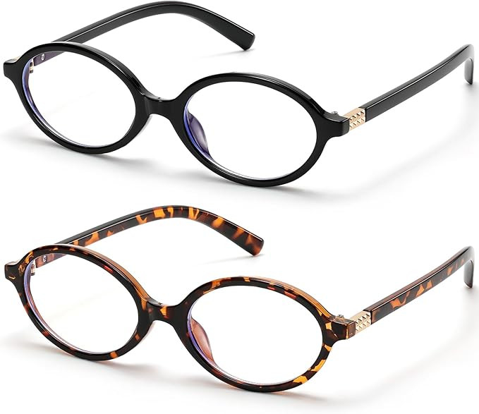 Retro Oval Blue Light Glasses for Women Fashion Computer Glasses Bluelight Blocking Eyewear Vinta... | Amazon (US)