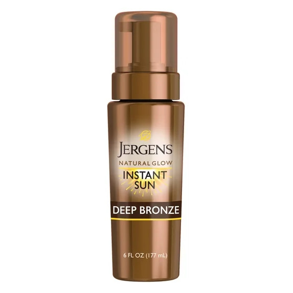 Jergens Natural Glow Instant Sun Sunless Tanning Mousse, Self Tanner Deep Bronze Tan, 6 fl oz | Walmart (US)