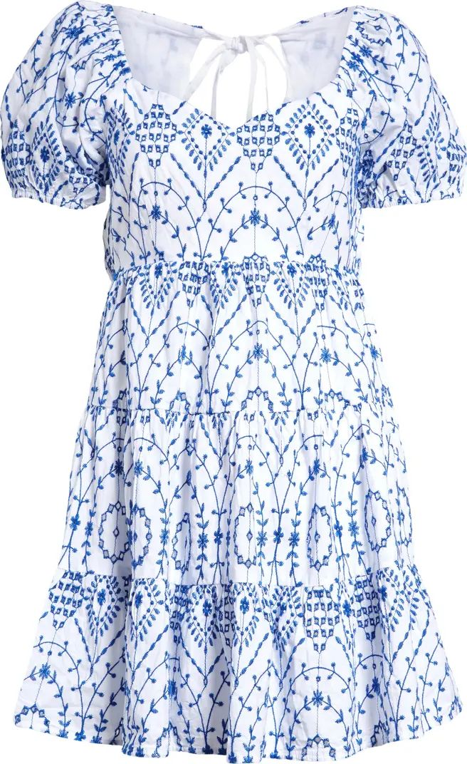Topshop Embroidery Open Back Cotton Dress | Nordstrom | Nordstrom