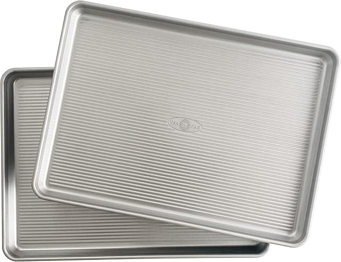 USA Pan Bakeware Half Sheet Pan, Set of 2, Aluminized Steel | Amazon (US)