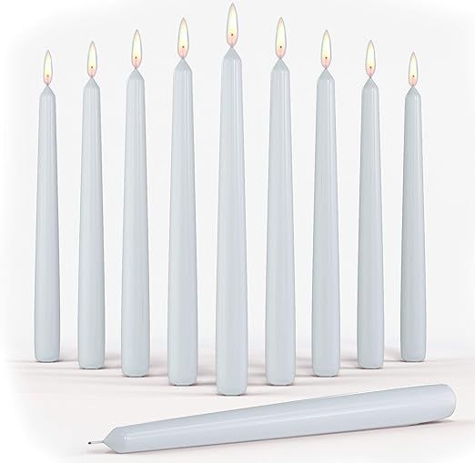 Set of 10 Dinner Taper Candles 10 Inch Unscented Tall Dripless Candlesticks Bulk for Wedding Rest... | Amazon (US)