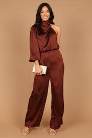 Savannah One Shoulder Jumpsuit - Chocolate | Petal & Pup (US)
