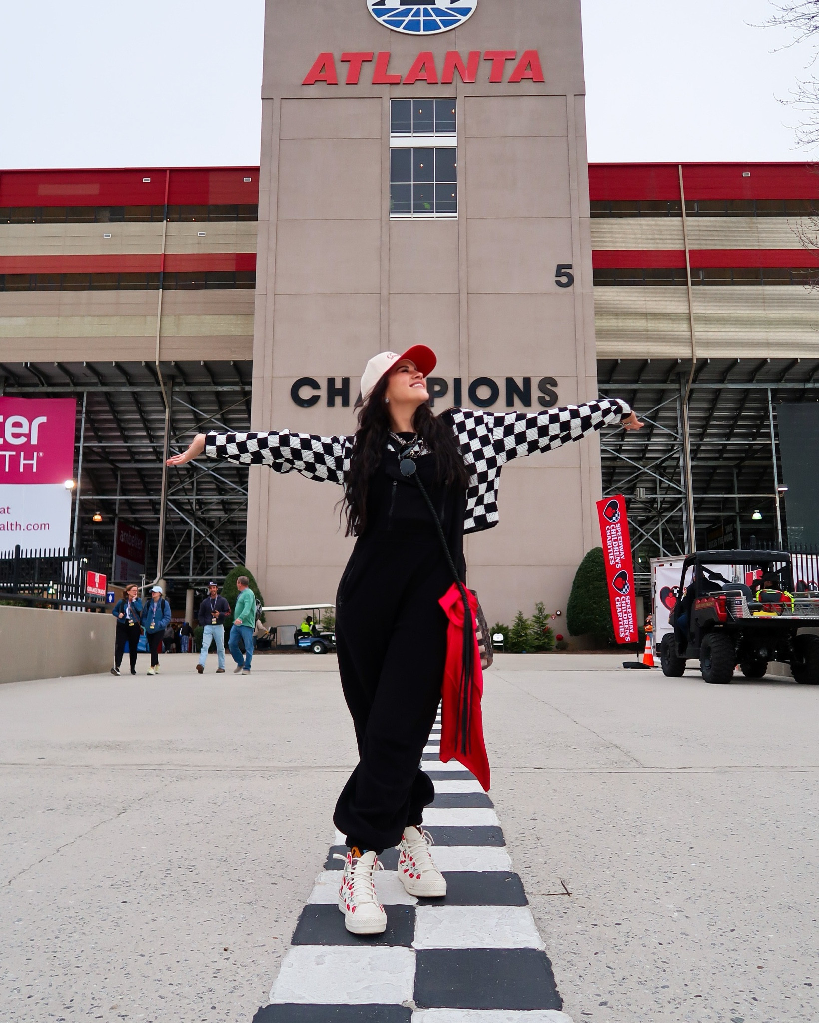 Race day ready with this winter NASCAR outfit! Perfect for a day at the track, this NASCAR-inspired look is comfy and stylish. The oversized sweater (I’m wearing a Medium) comes in several colors, making it a versatile choice for cold-weather races. The fleece overalls run big—I sized down to a Medium but could have gone with a Small. Linked similar hats from this brand to complete the look. And don’t miss out—the shoes are on SALE!

Use code NEONWRANGLER for a discount at Mad Hatter Co. 

Sizes- 5’3 : tops M : bottoms Largee

#LTKSeasonal #LTKActive #LTKWatchNow
