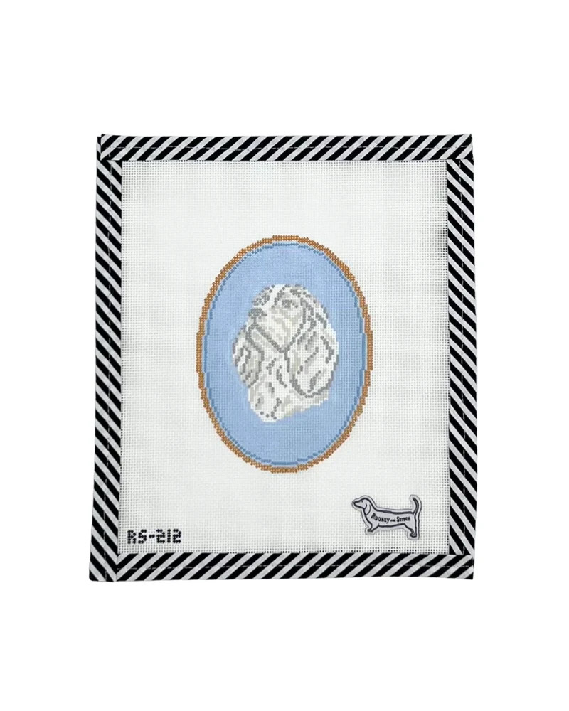 The Cavalier King Charles Spaniel Cameo | Atlantic Blue Canvas