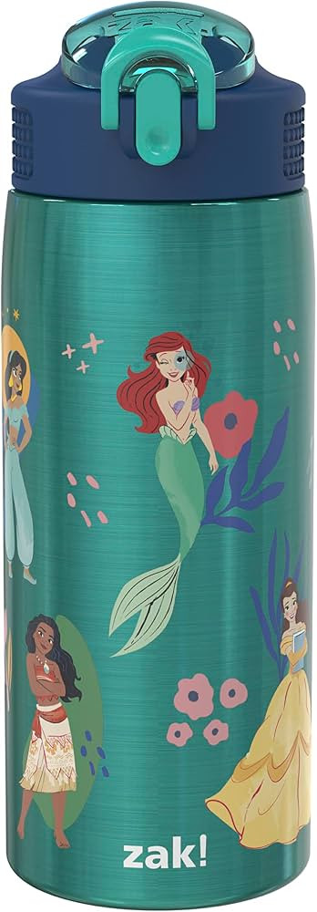 Zak Designs Disney Princess 19 oz Leak-Proof Kids Water Bottle With Straw | Amazon (US)