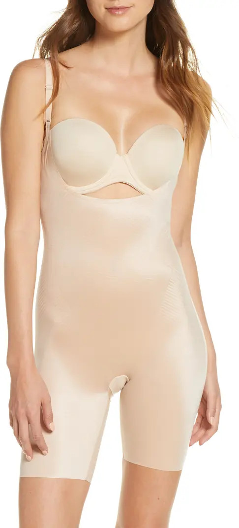 SPANXshape™ Invisible Open-Bust Mid-Thigh Bodysuit | Nordstrom
