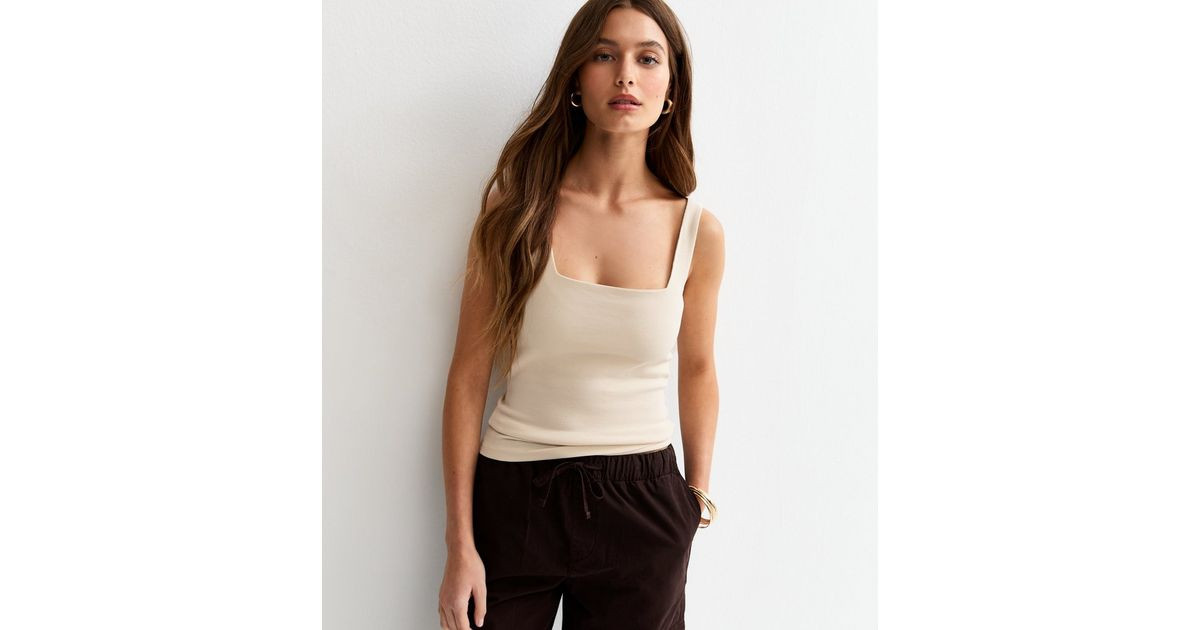 Premium Off White Square Neck Top | New Look | New Look (UK)