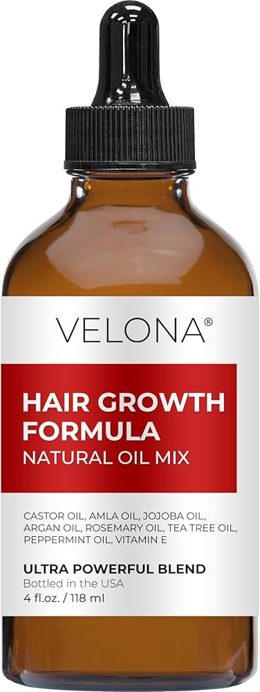 velona Hair Growth Formula - 4 oz | Castor, Amla, Jojoba, Argan, Rosemary, Peppermint, Tea Tree O... | Amazon (US)