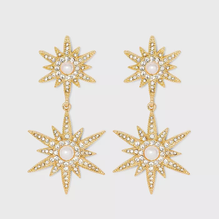 SUGARFIX by BaubleBar Stacked Starburst Drop Earrings - Gold | Target