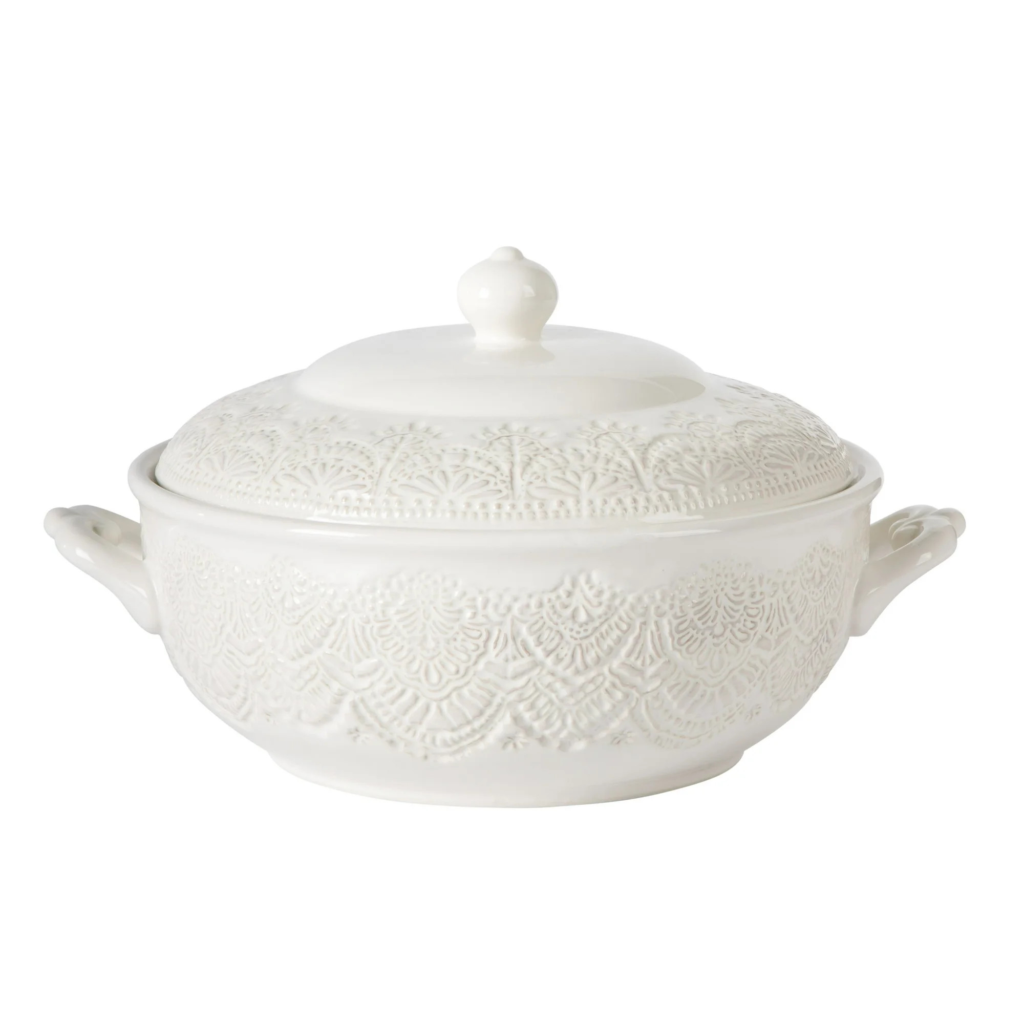 The Pioneer Woman Vintage Lace Stoneware Tureen, Linen | Walmart (US)
