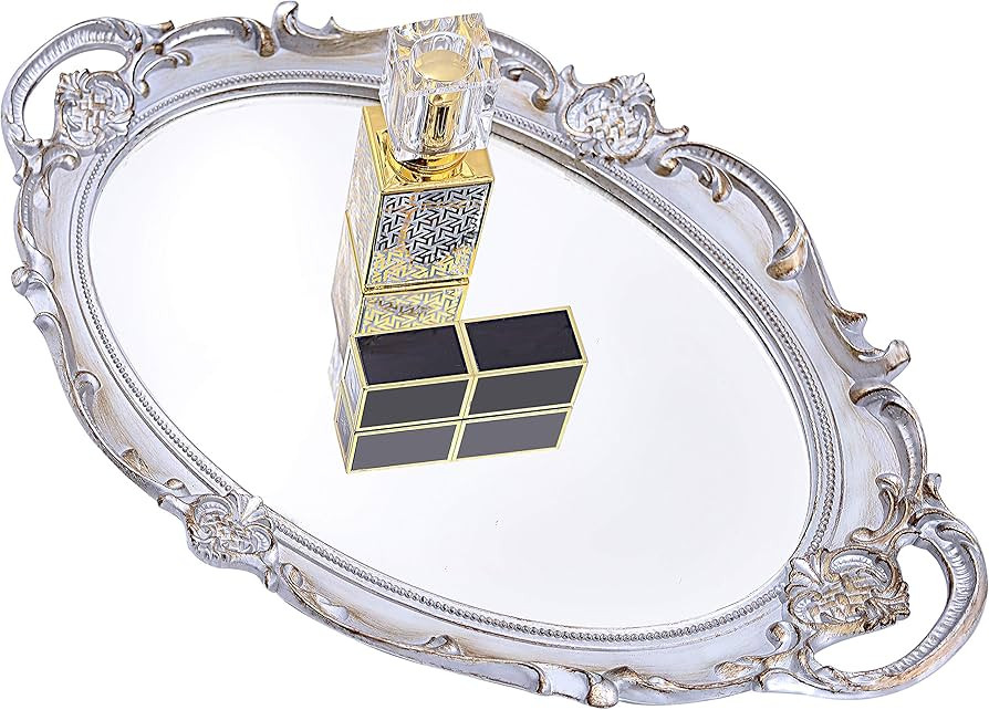 Mirrored Tray,Decorative Mirror for Perfume Organizer Jewelry Dresser Organizer Tray and Display,... | Amazon (US)