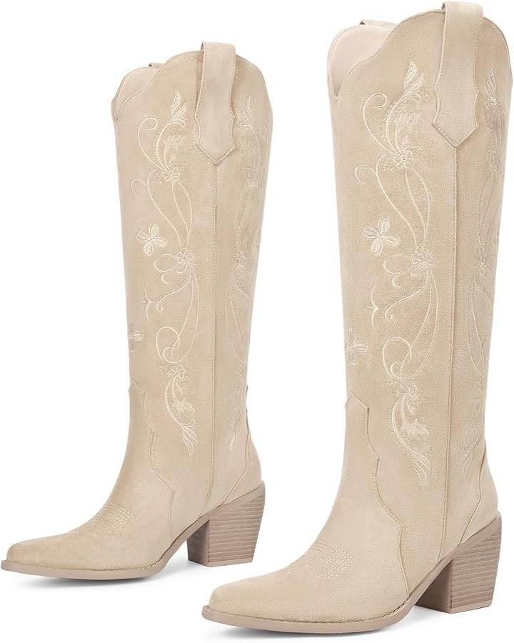 wetkiss Women's Pointed Toe Cowboy Boots | Amazon (US)
