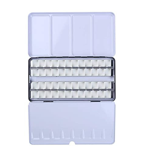 MEEDEN Empty Watercolor Paint Palette: Travel Water Color Palette Tin with 48 Half Pans - Portable Metal Palette Tin Box (Black) | Amazon (US)