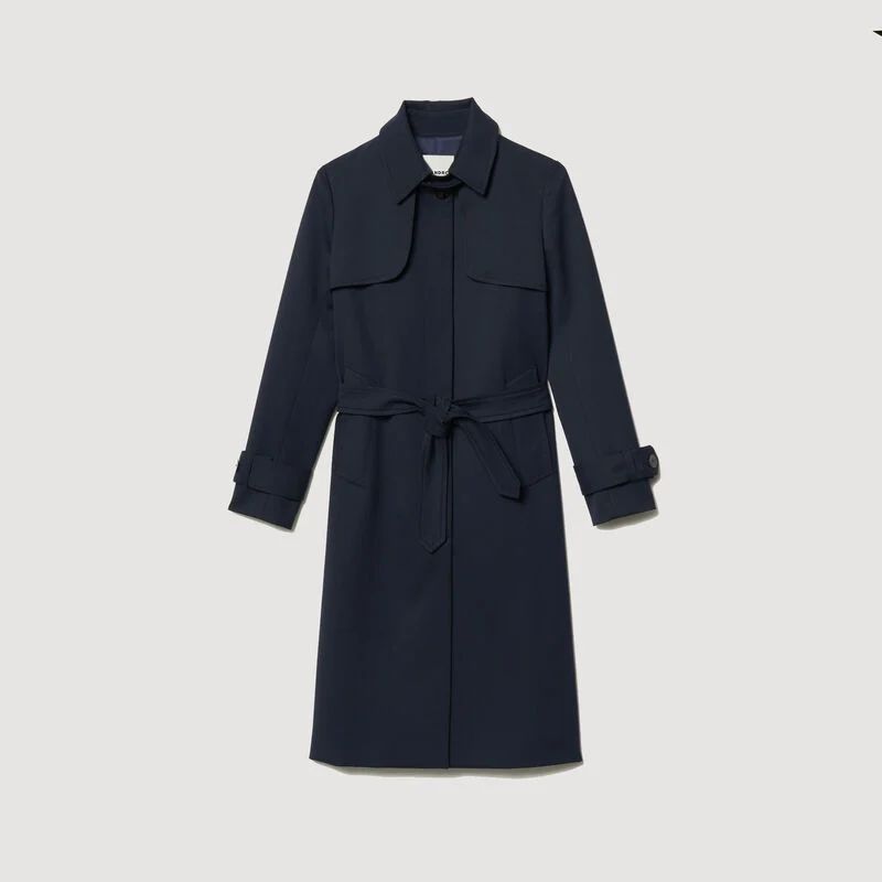 Trench coat with pleated inset | Sandro US | Sandro-Paris US