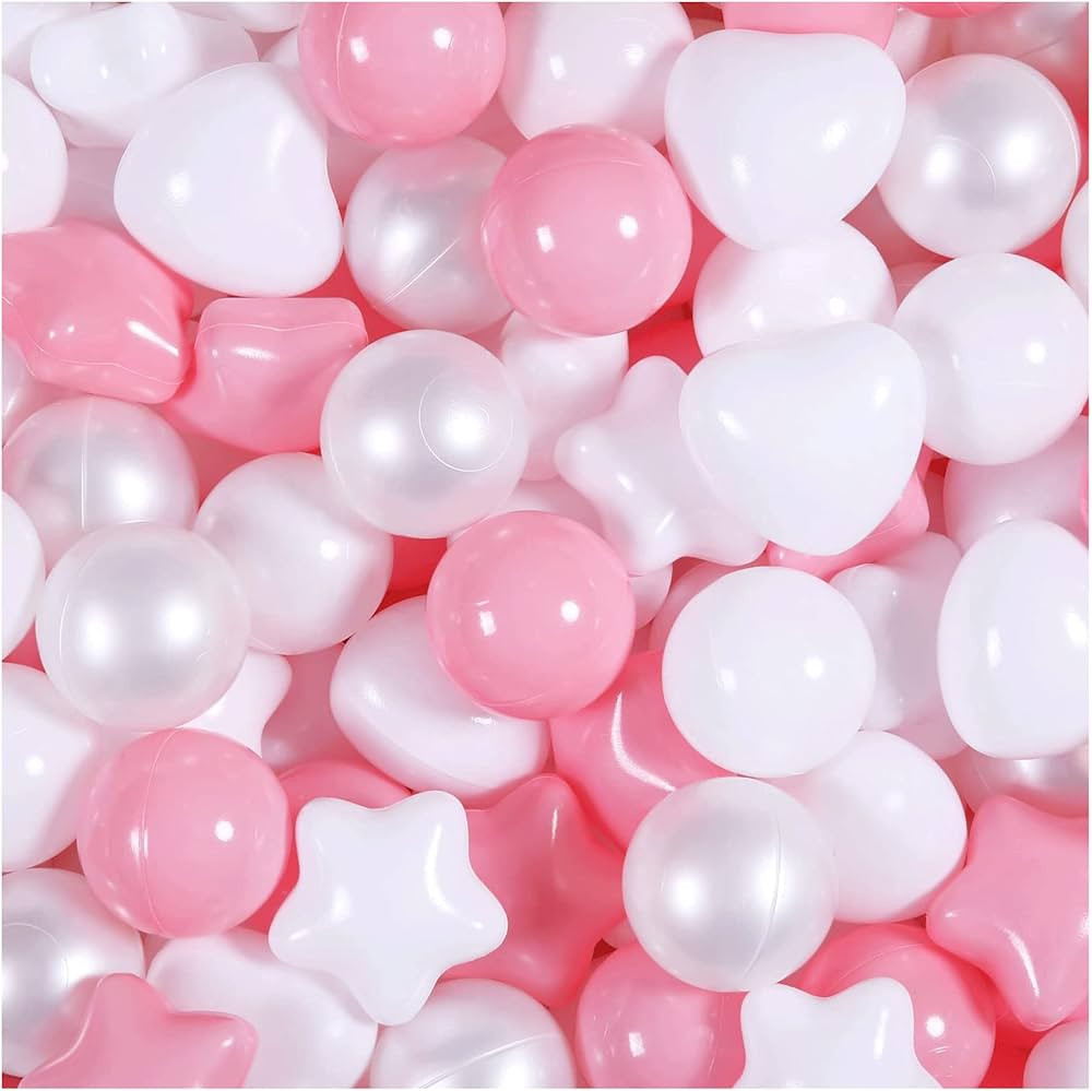 GOGOSO Pink Ball Pit Balls with Star Balls Heart Balls 100 - Crushproof Plastic Balls for Babies ... | Amazon (US)