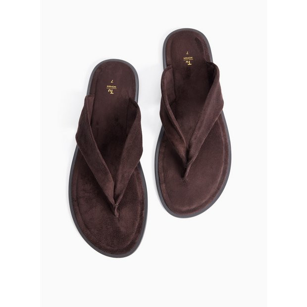 Brown Faux Suede Toe Post Sandals 4 | Tu Clothing