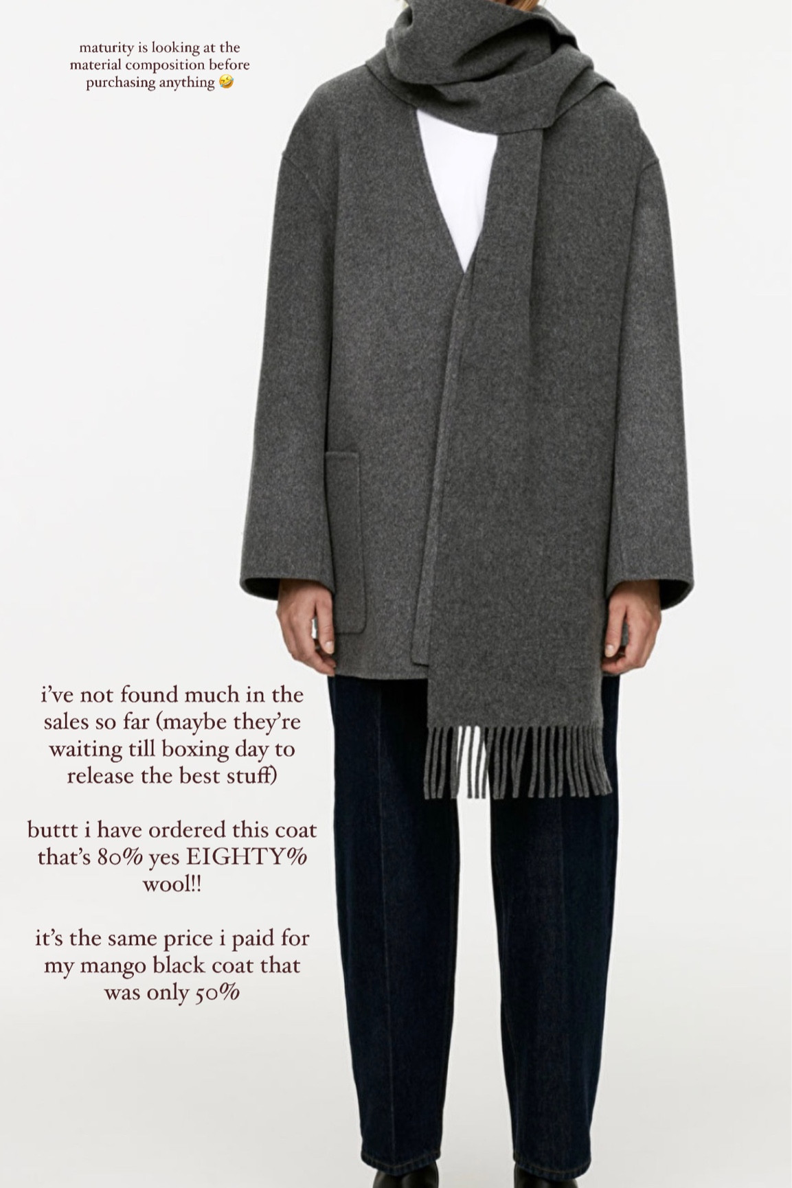 Collarless double coat, wool coat, grey, oversized, arket, coat, dark grey, majority wool 

#LTKsalealert #LTKeurope #LTKSeasonal