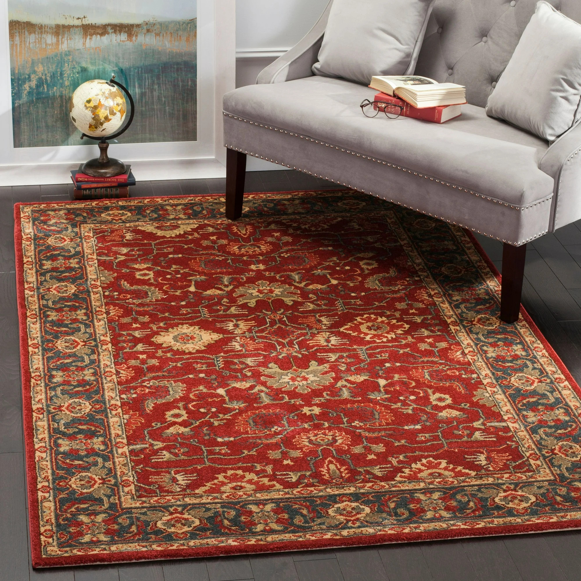 SAFAVIEH Mahal Bentley Oriental Area Rug, Red/Navy, 8' x 10' | Walmart (US)
