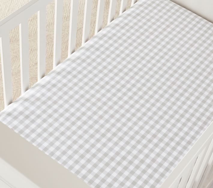Check Organic Crib Fitted Sheet | Pottery Barn Kids