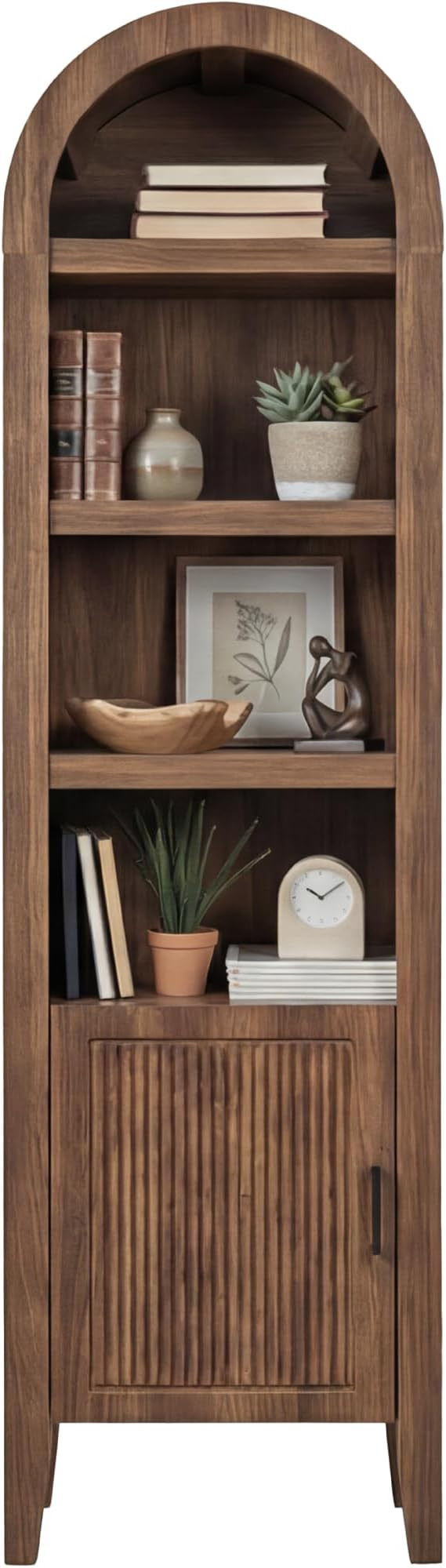 Best Choice Products 72" Tall Narrow Arched Pantry Cabinet w/Reeded Door, 4-Tier Bookshelf, Armoi... | Amazon (US)