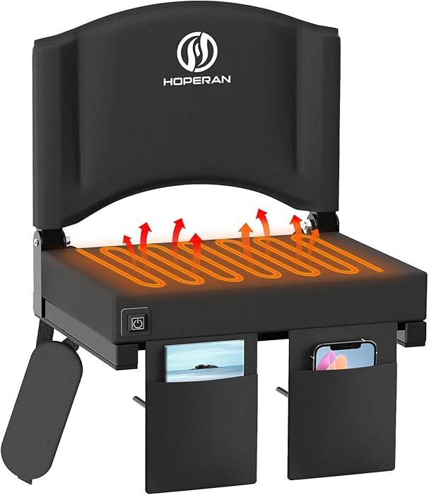 HOPERAN Heated Stadium Seats for Bleachers with Back Support, 3 Levels Heating Bleacher Chairs wi... | Amazon (US)